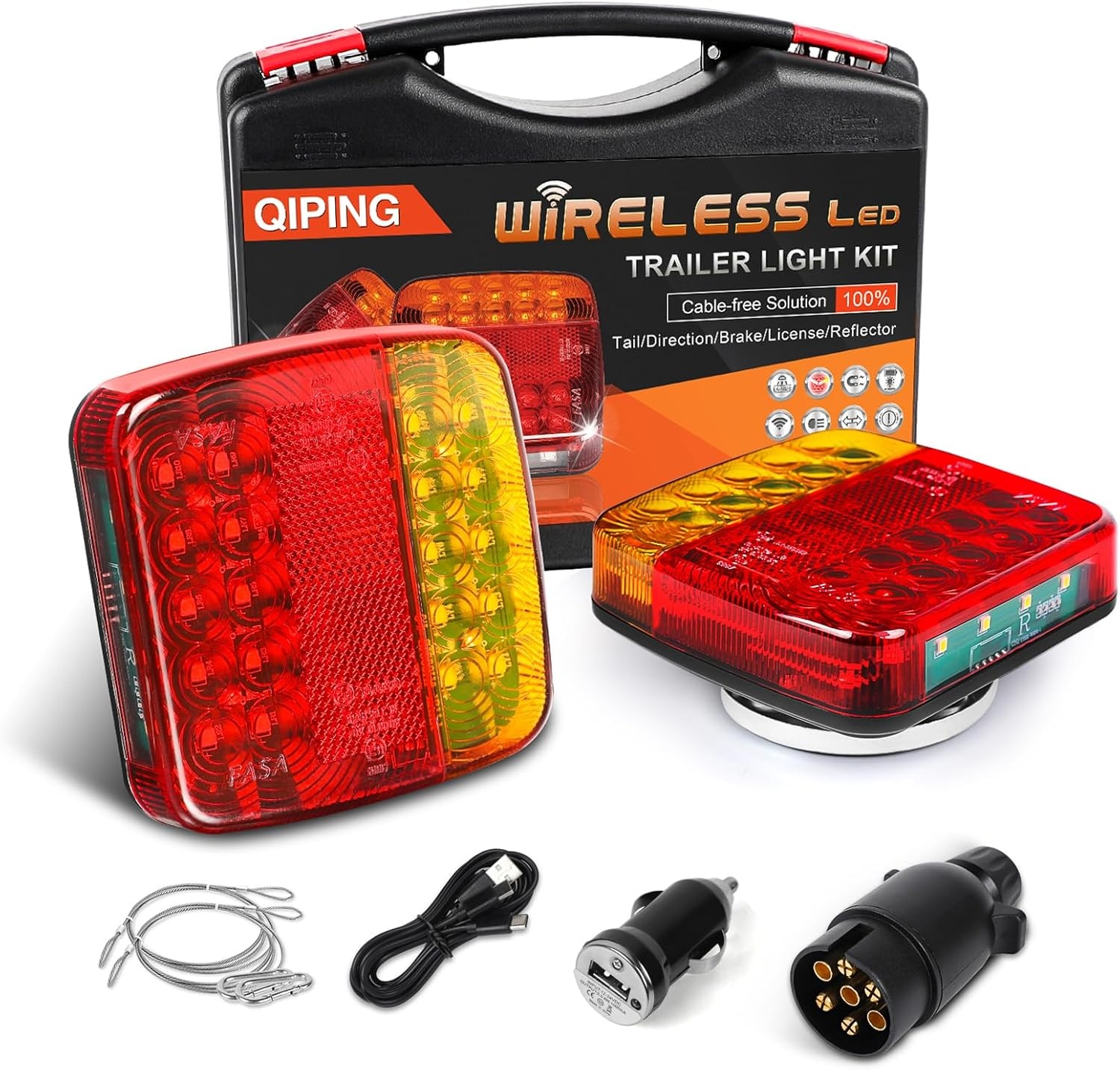 Draadloze LED Aanhanger Verlichting 12V, Magnetisch, E11 Goedgekeurd, 34% Korting