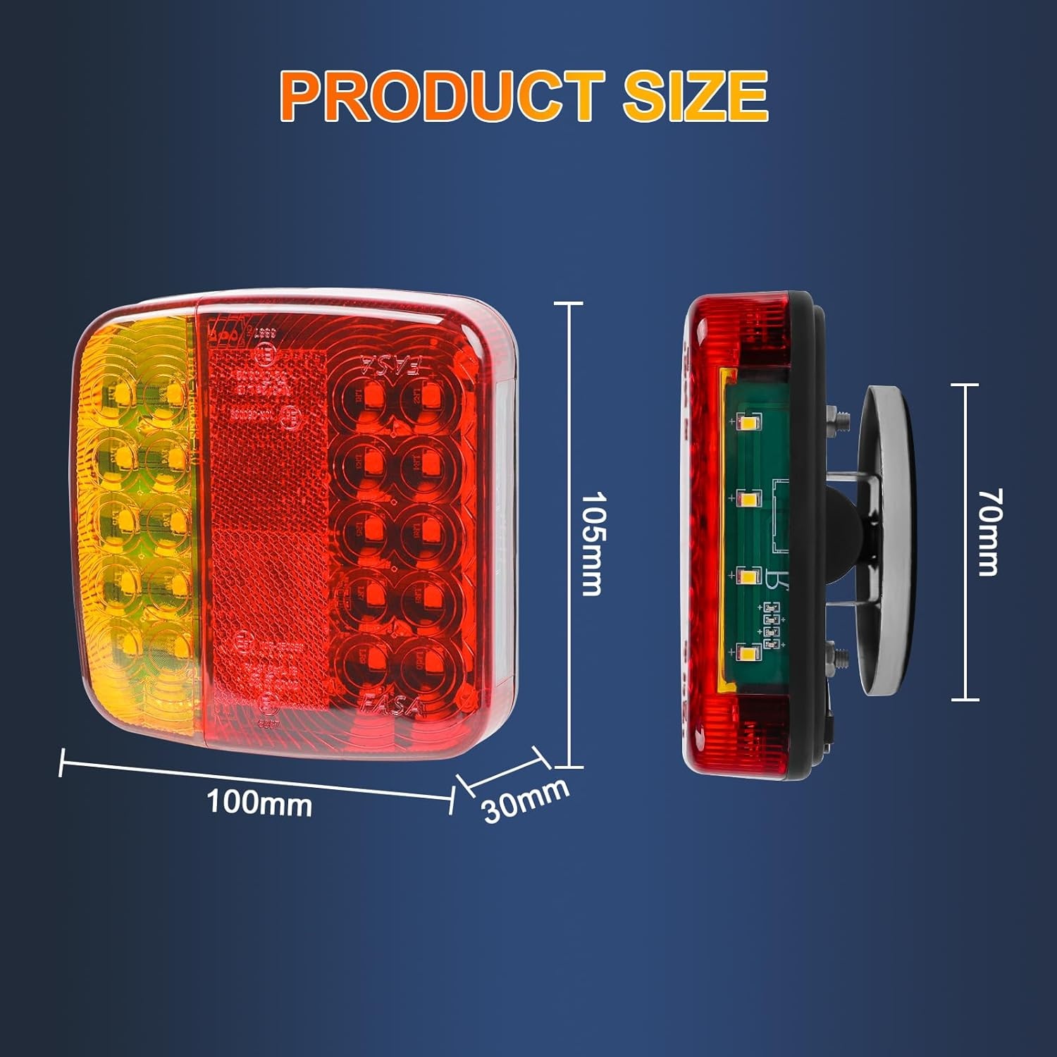Draadloze LED Aanhanger Verlichting 12V, Magnetisch, E11 Goedgekeurd, 34% Korting