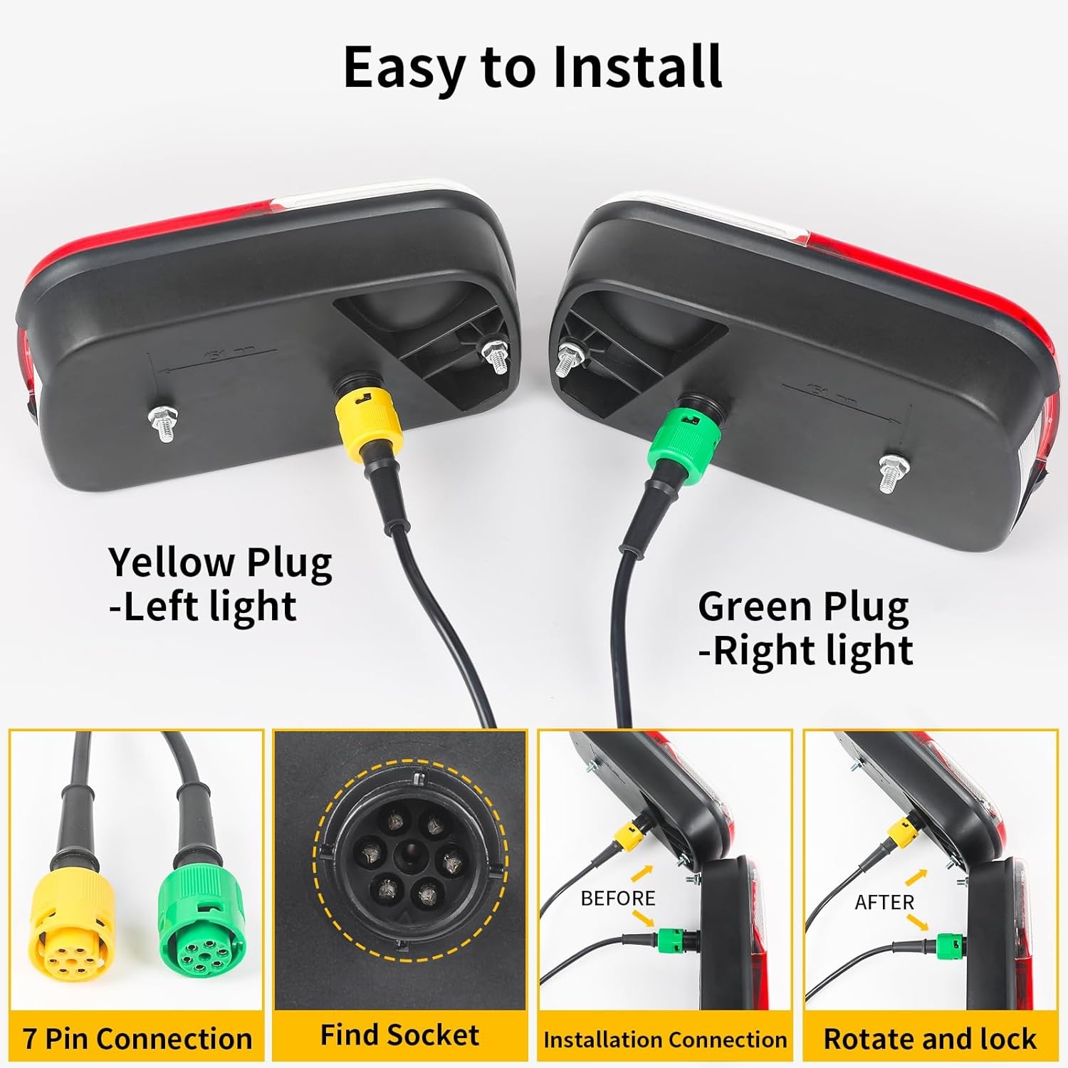 Achterlichten Aanhanger Set Universeel | Halogeen 12V Waterdicht | 33% Korting
