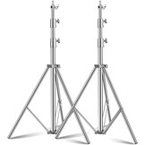 Set van 2 Veergedempte Lichtstatieven RVS - 2.8m - 34% Korting!