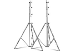 Set van 2 Veergedempte Lichtstatieven RVS - 2.8m - 34% Korting!