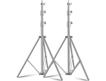 Set van 2 Veergedempte Lichtstatieven RVS - 2.8m - 34% Korting!