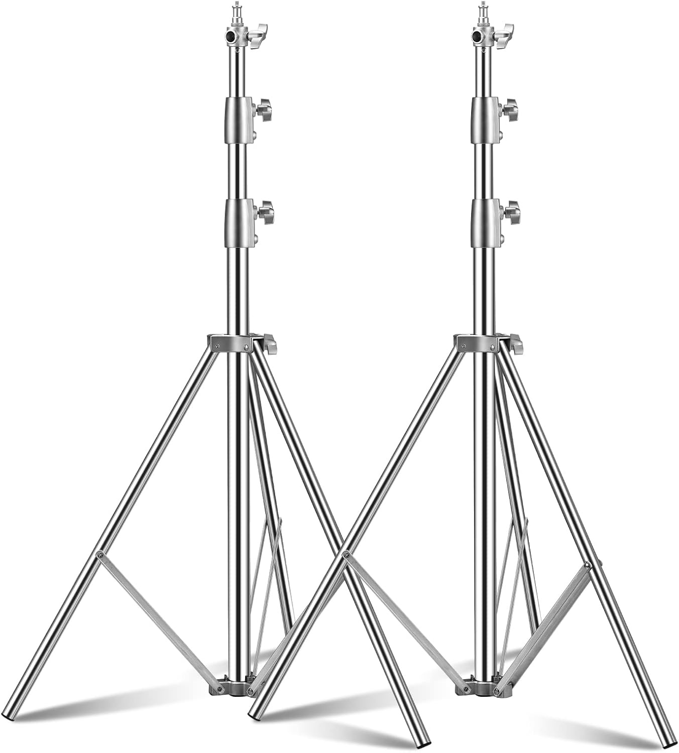 Set van 2 Veergedempte Lichtstatieven RVS - 2.8m - 34% Korting!
