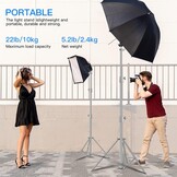 Set van 2 Veergedempte Lichtstatieven RVS - 2.8m - 34% Korting!