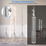Set van 2 Veergedempte Lichtstatieven RVS - 2.8m - 34% Korting!