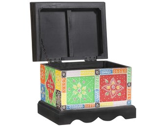 Opbergdoos Massief Mangohout Multikleur 40x30x30cm - 34% Korting