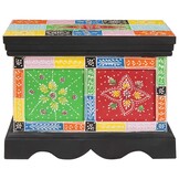 Opbergdoos Massief Mangohout Multikleur 40x30x30cm - 34% Korting