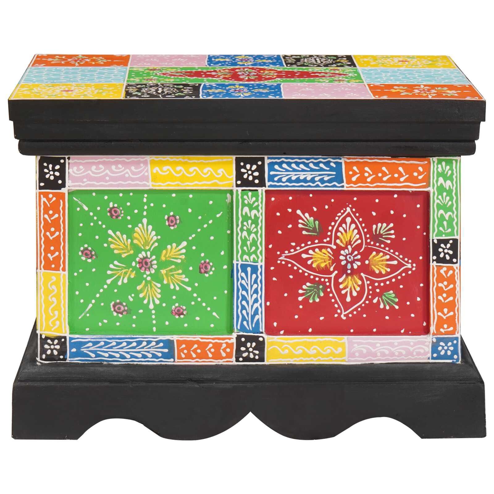 Opbergdoos Massief Mangohout Multikleur 40x30x30cm - 34% Korting