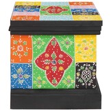Opbergdoos Massief Mangohout Multikleur 40x30x30cm - 34% Korting