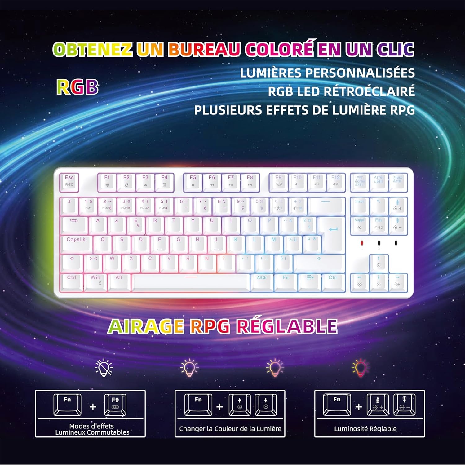 Mechanisch Gaming Toetsenbord - AZERTY Frans - RGB - 29% Korting