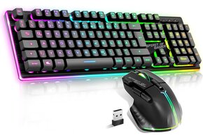 Draadloos Gaming Toetsenbord & Muis Set PS4/PS5 - QWERTZ RGB