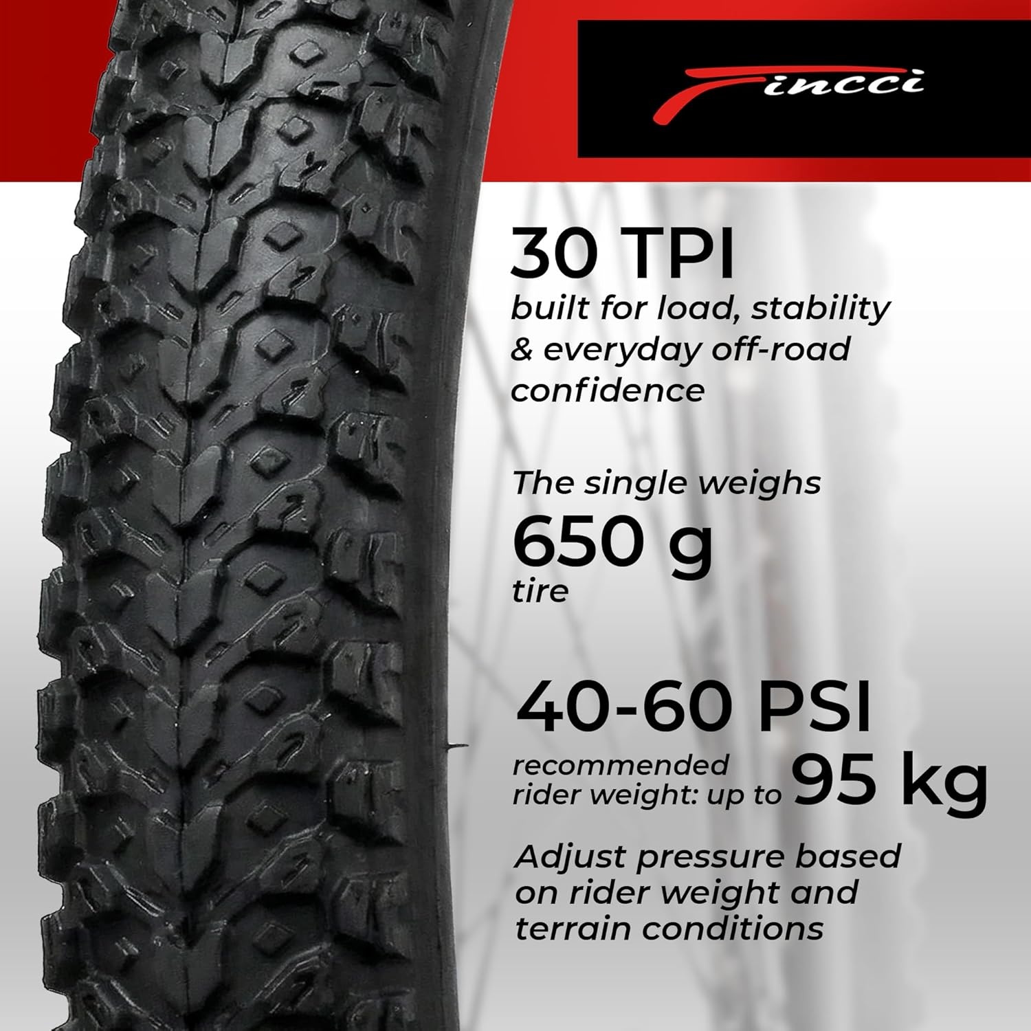 Fincci 26 inch Vouwband voor MTB, Racefiets - 34% Korting