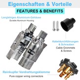 7-polige Aanhangerstekker Set - 12V Waterdicht (28% Korting)