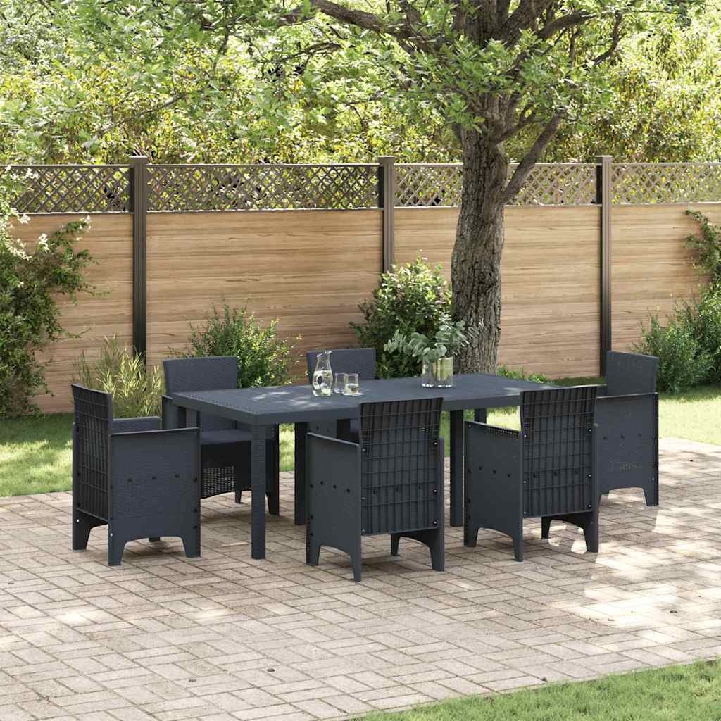 Antraciet Poly Rattan Tuintafel 200x100cm - 35% Korting!