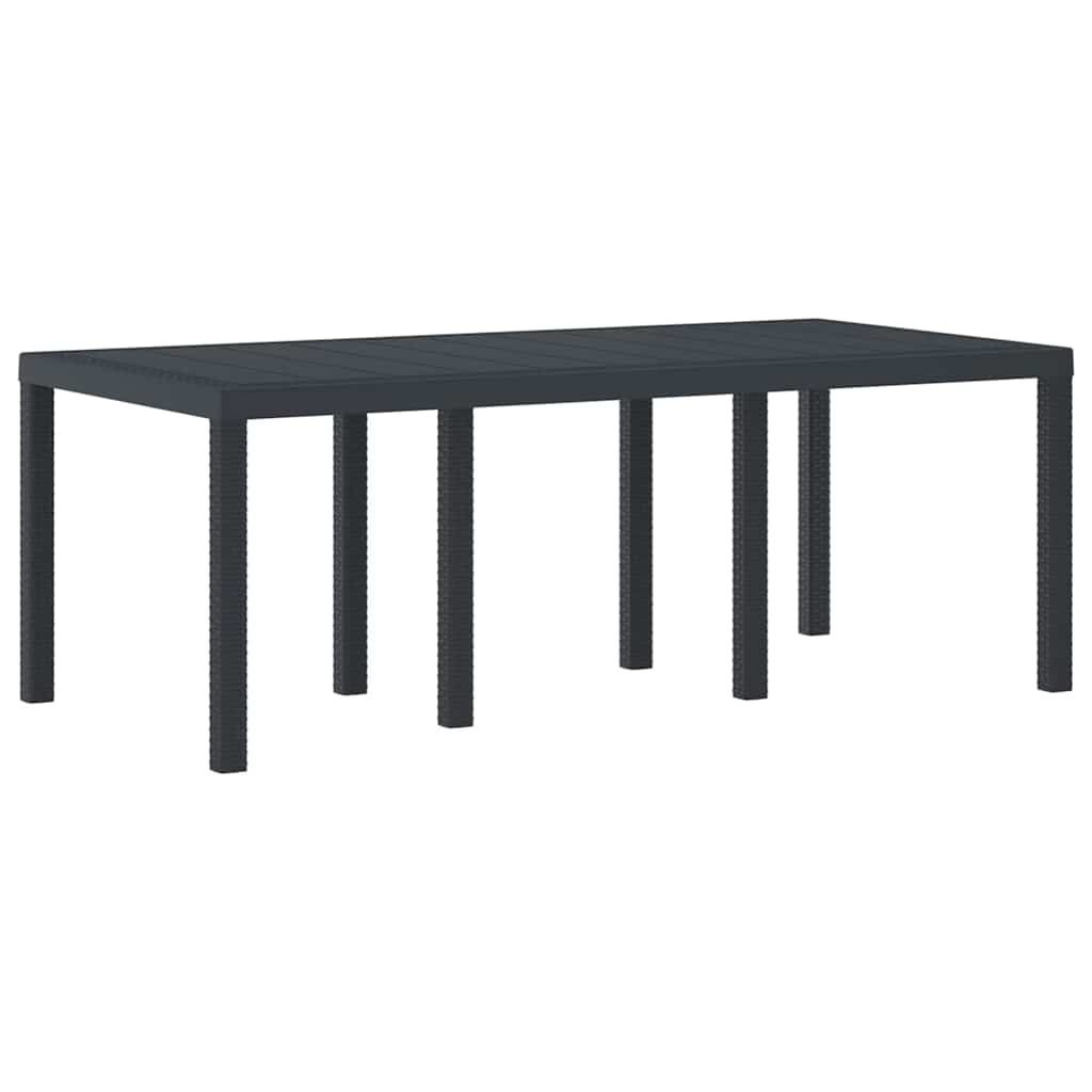 Antraciet Poly Rattan Tuintafel 200x100cm - 35% Korting!