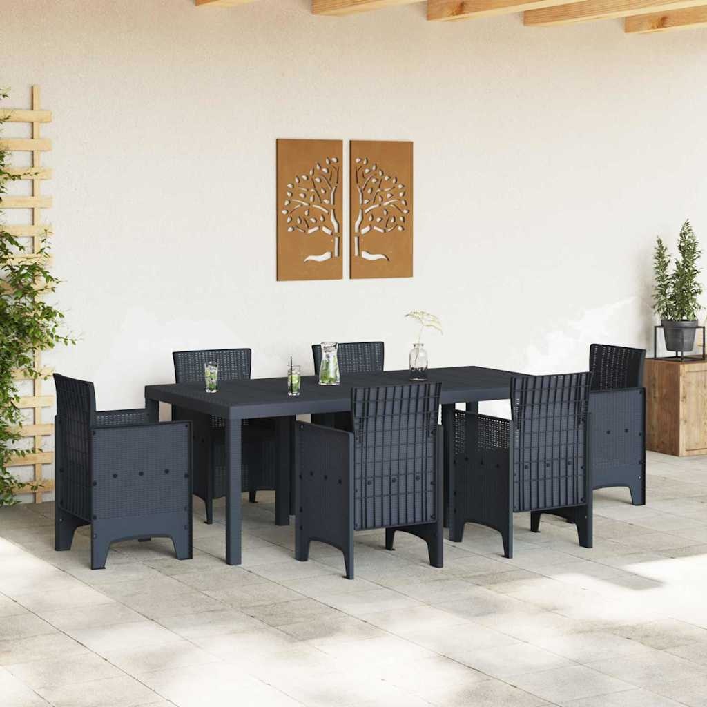 Antraciet Poly Rattan Tuintafel 200x100cm - 35% Korting!