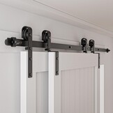 Schuifdeursysteem Dubbele Houten Deur 80cm Zwart - 34% Korting!