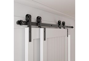 Schuifdeursysteem Dubbele Houten Deur 80cm Zwart - 34% Korting!