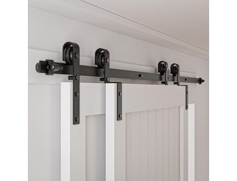 Schuifdeursysteem Dubbele Houten Deur 80cm Zwart - 34% Korting!