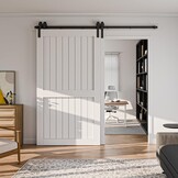 Schuifdeursysteem Dubbele Houten Deur 80cm Zwart - 34% Korting!