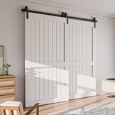 Schuifdeursysteem Dubbele Houten Deur 80cm Zwart - 34% Korting!
