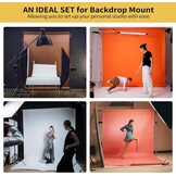Achtergrondsysteem voor Foto's - 6 Rollen Wandmontage (30% Korting)