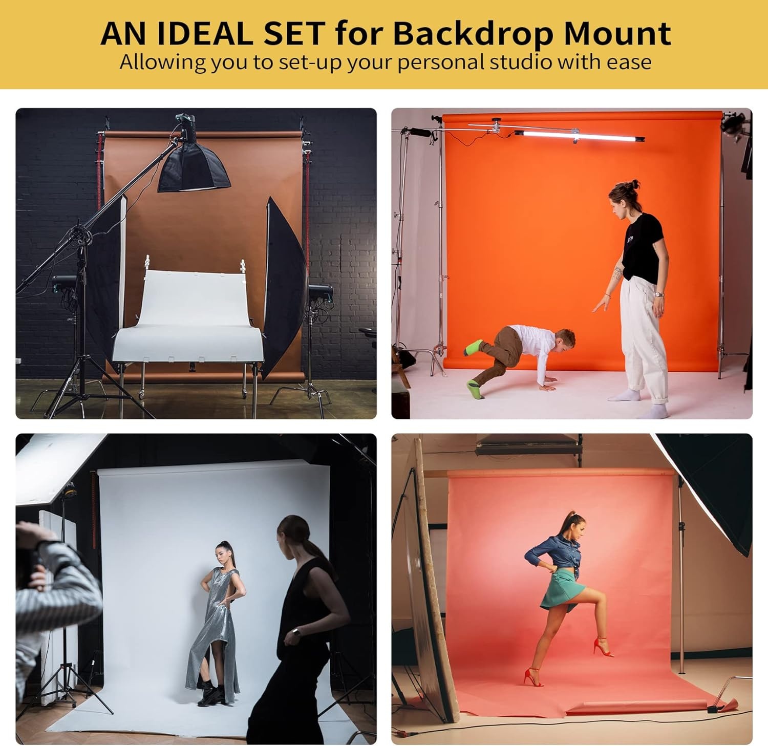 Achtergrondsysteem voor Foto's - 6 Rollen Wandmontage (30% Korting)