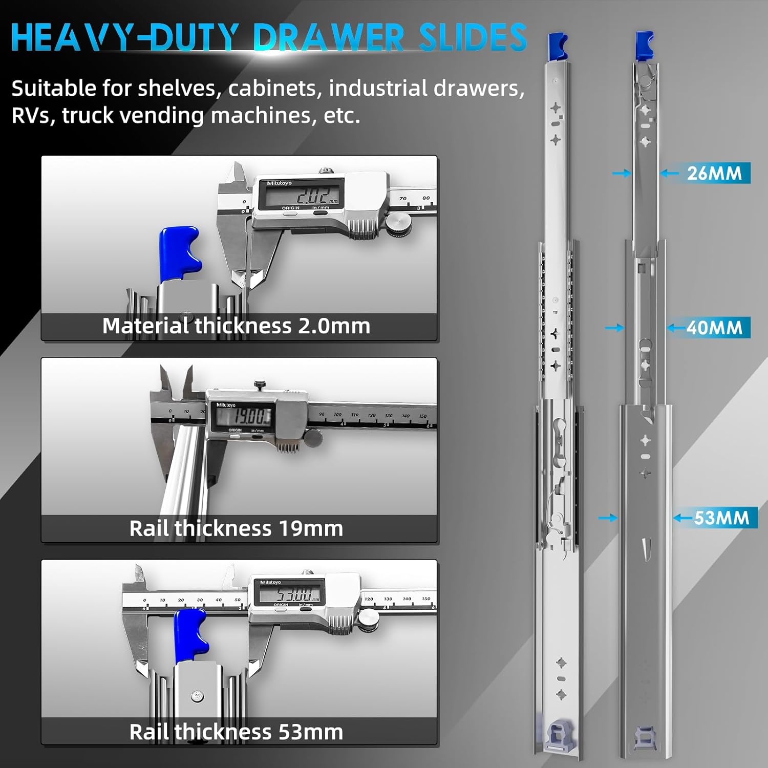 Zware Ladegeleiders 900mm - 100kg & Vergrendeling - 34% Korting