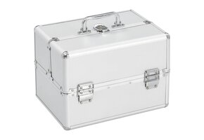 Make-up koffer aluminium zilverkleurig - 34% Korting!