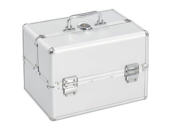 Make-up koffer aluminium zilverkleurig - 34% Korting!