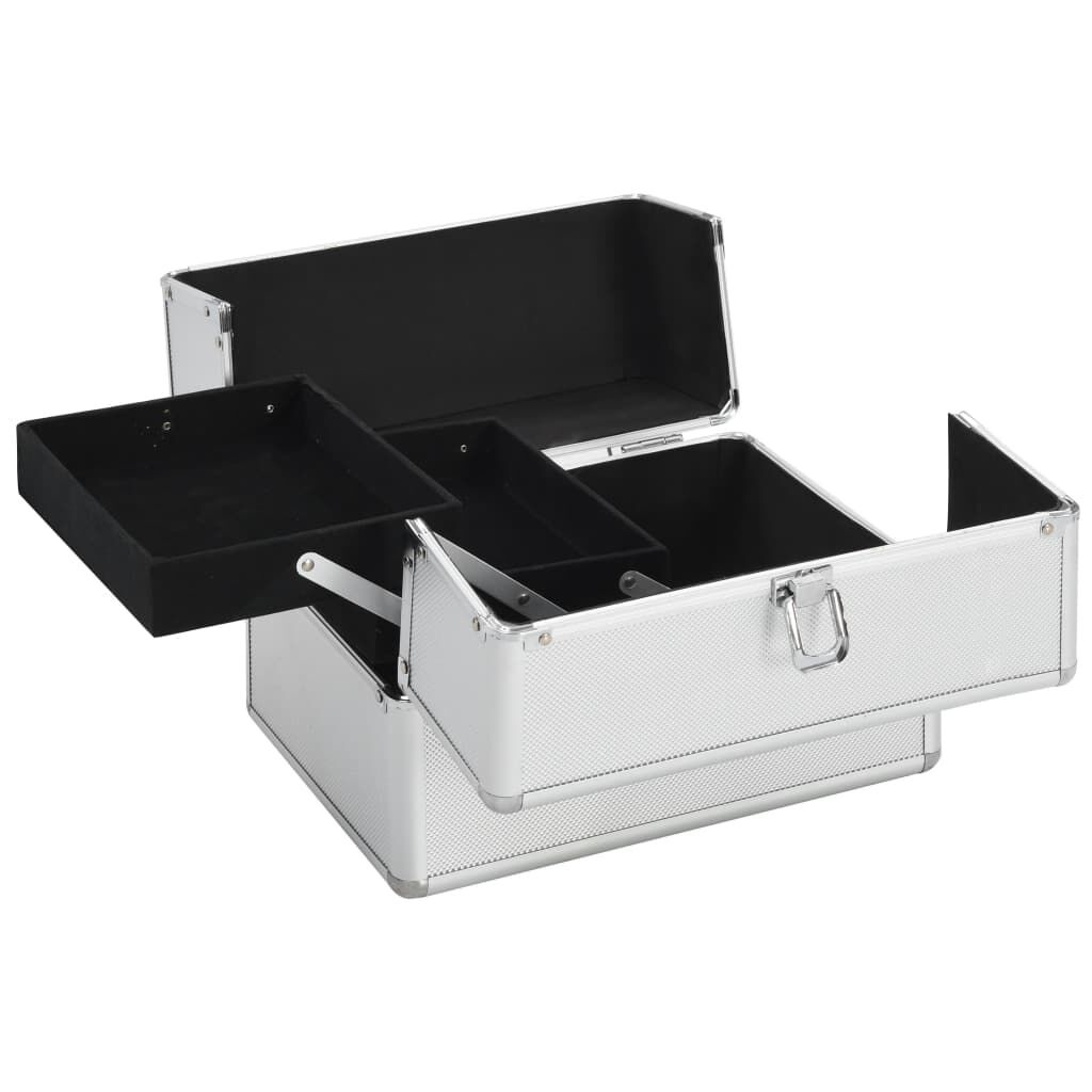 Make-up koffer aluminium zilverkleurig - 34% Korting!