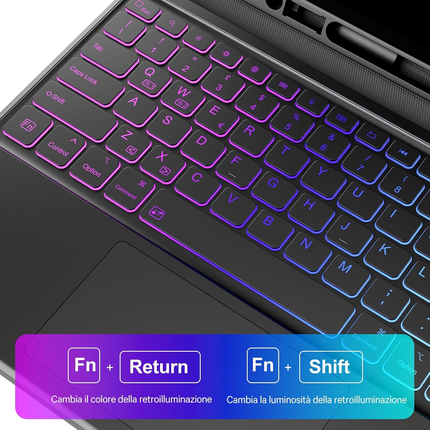 iPad Pro 12.9 Toetsenbord Hoes Zwart | Trackpad & Verlichting | 34% Korting