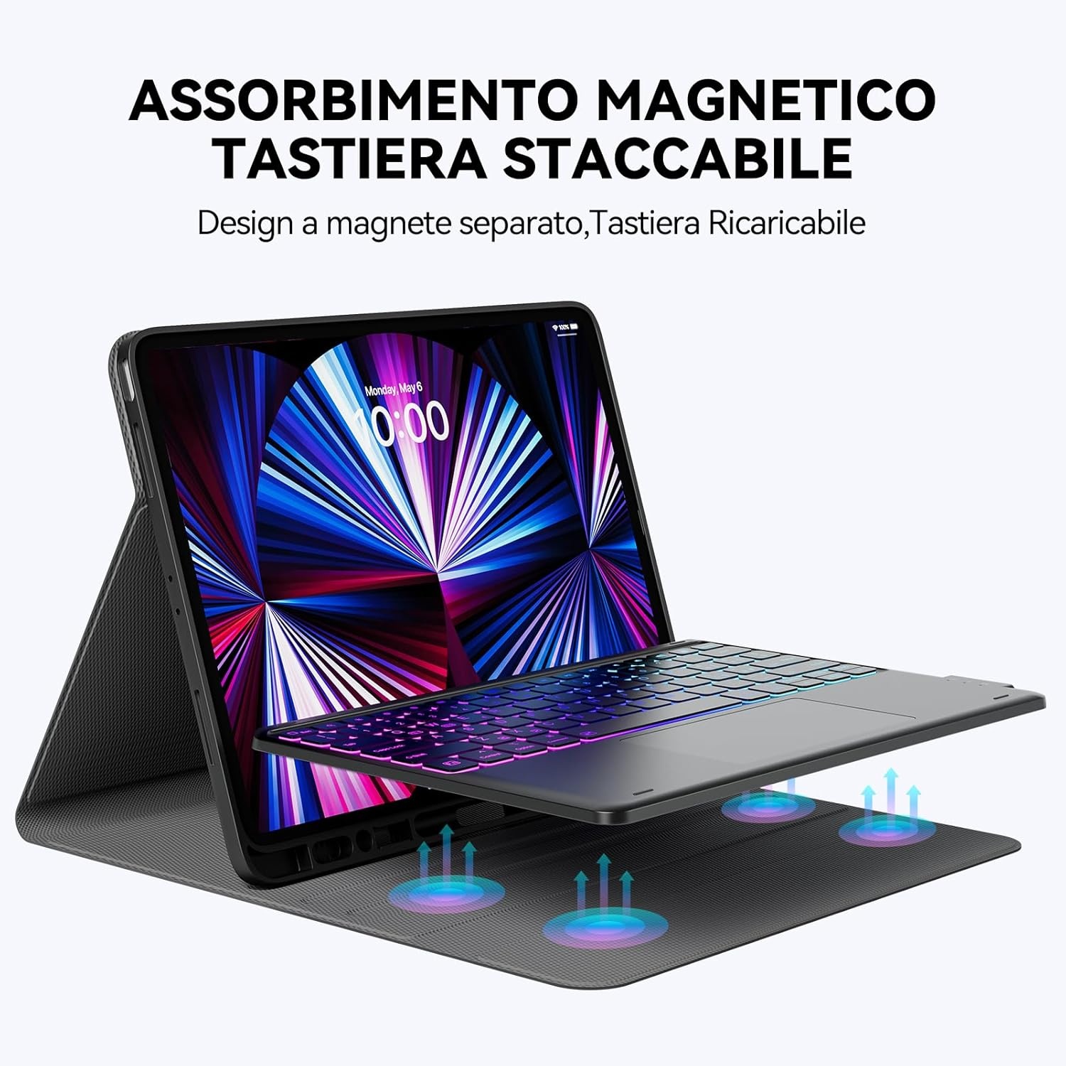 iPad Pro 12.9 Toetsenbord Hoes Zwart | Trackpad & Verlichting | 34% Korting