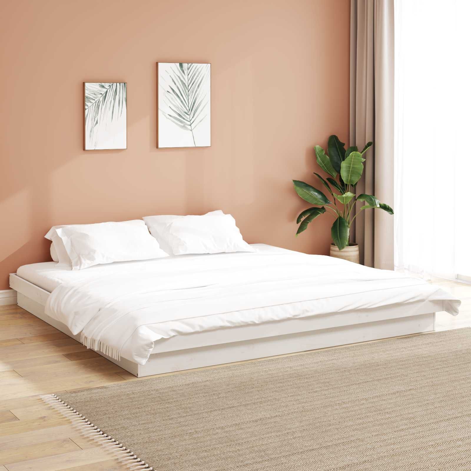 Massief Houten Bedframe Wit 200x200 cm met 55% Korting