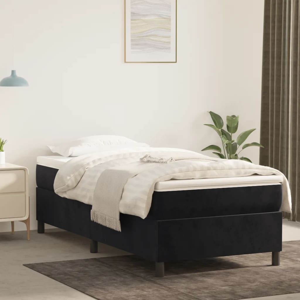 Fluweel Zwart Bedframe 90x200cm - 34% Korting