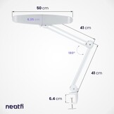 Verstelbare LED Bureaulamp met Klem - 20W, 2200lm, 50cm Kop - 35% Korting