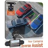 4-Kanaals Dashcam 360° - 1080P Voor, 480P Achter/Zij - 3" LCD - Nachtzicht - 29% Korting
