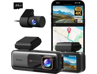 4K Dashcam met Dubbele Camera, GPS & 64GB SD