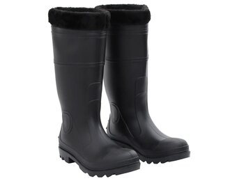 vidaXL Zwarte PVC Regenlaarzen met Verwijderbare Sokken - Maat 42 (33% Korting)
