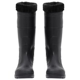 vidaXL Zwarte PVC Regenlaarzen met Verwijderbare Sokken - Maat 42 (33% Korting)