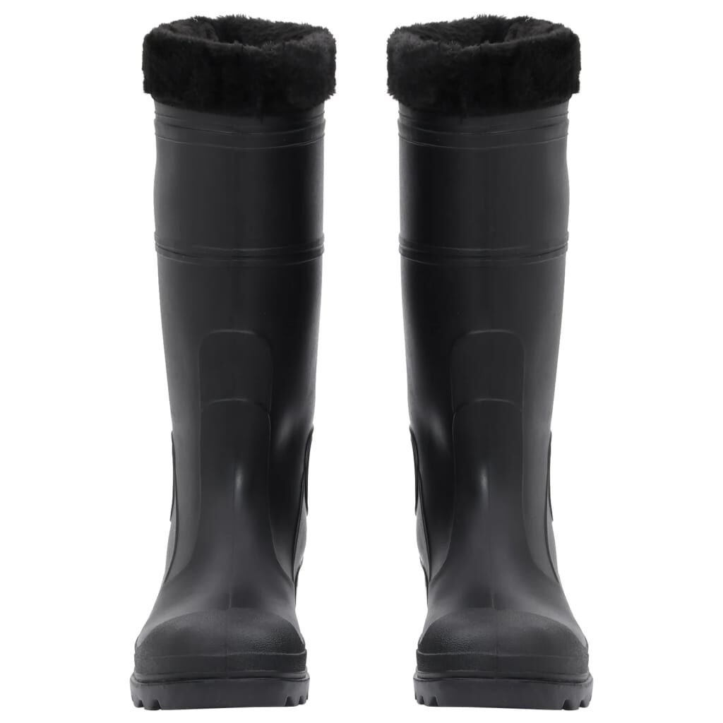 vidaXL Zwarte PVC Regenlaarzen met Verwijderbare Sokken - Maat 42 (33% Korting)