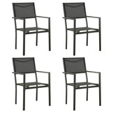 vidaXL Tuinstoelen (4 stuks) Textileen & Staal - 35% Korting