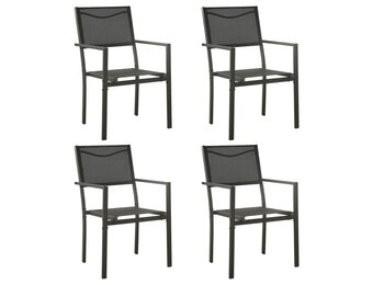 vidaXL Tuinstoelen (4 stuks) Textileen & Staal - 35% Korting