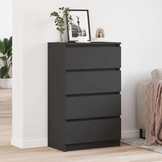VidaXL Dressoir Zwart Bewerkt Hout - 60x35x98,5 cm (34% Korting)