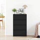 VidaXL Dressoir Zwart Bewerkt Hout - 60x35x98,5 cm (34% Korting)