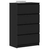 VidaXL Dressoir Zwart Bewerkt Hout - 60x35x98,5 cm (34% Korting)
