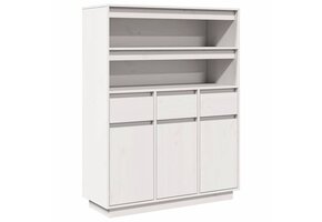 Hoge Kast Massief Grenenhout Wit 89x34x116,5 cm - 52% Korting!