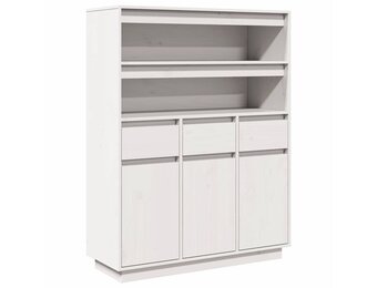 Hoge Kast Grenenhout Wit - 35% Korting