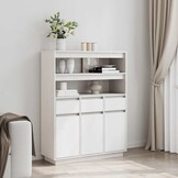 Hoge Kast Grenenhout Wit - 35% Korting