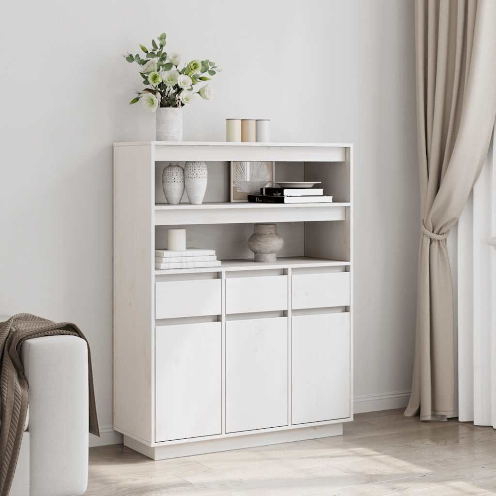 Hoge Kast Grenenhout Wit - 35% Korting
